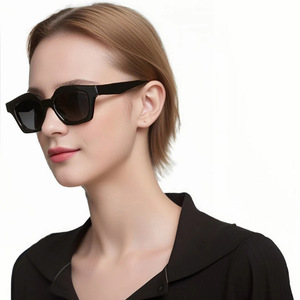 帕森港版时尚欧美黑色太阳镜潮流几何框防紫外线眼镜防晒墨镜女士
