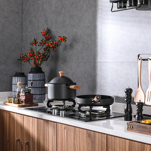 新中式厨房软装饰品摆件橱柜搭配组合套装样板房间陈设锅具咖啡机