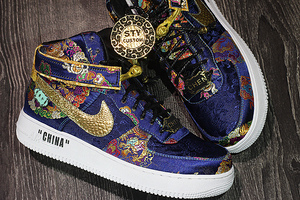 STY custom定制 air force 1 high 万事如意 龙袍加身 丝绸中国风