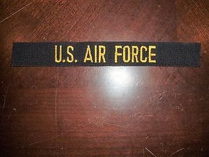 美国空君 USAF 公发原品 BDU 飞行服 制服 军种 胸条 黑金刺绣