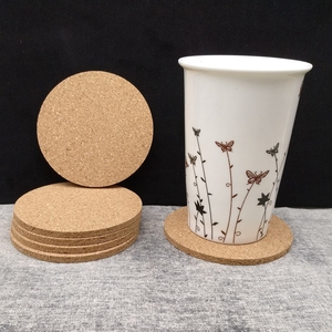 软木杯垫碗垫防滑隔热圆形咖啡茶空白10CM*5mm小号6片画画DIY儿童