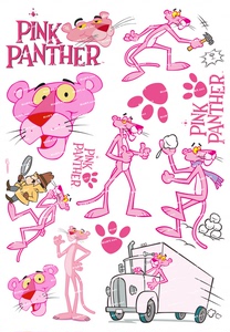 中号F0069-01粉红豹Pink Panther卡通可爱萌笔记本电脑旅行箱贴纸