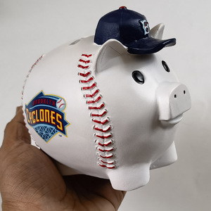 美国MLB棒球联盟大都会旗下布鲁克林旋风队小猪存钱罐树脂