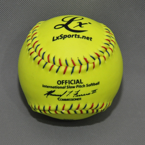 LxSports ISPS 12英寸荧光色成人用硬式垒球硬PU芯慢投垒球