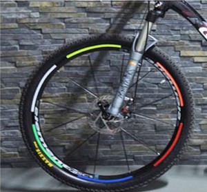 自行车反光贴 山地车轮胎反光条 车圈贴碟刹贴条单车骑行装备配件