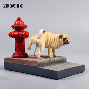 JXK 1/6 抬腿巴哥犬模型 沙雕小动物手办治愈系可爱小狗搞怪摆件