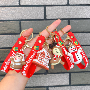 圣诞老人钥匙扣麋鹿雪人圣诞礼物钥匙链挂件情侣汽车包包挂饰礼品