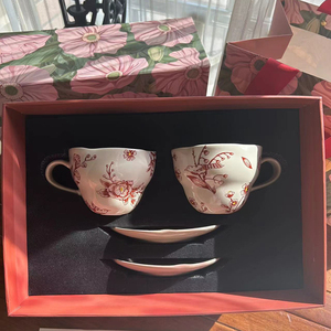 高颜值花满庭异形花瓣咖啡杯下午茶高档礼盒装送礼物闺蜜伴手礼