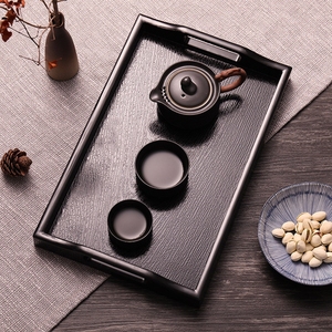 日式茶盘托盘功夫茶具茶托茶台长方形仿实木质塑料餐盘果盘客房盘