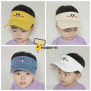 韩国代购儿童米奇空顶帽婴儿宝宝软檐鸭舌帽迪士尼联名夏季棒球帽