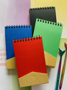 多色线圈本带笔便利贴笔记本记事本配同色迷你圆珠笔随身便携文具