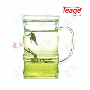 TEAGE-AT10 茶杯三件透明过滤耐热玻璃杯办公杯老板精品 600ml