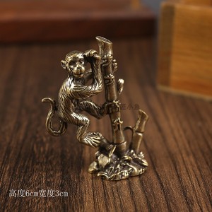 黄铜步步高升猴子摆件十二生肖猴创意桌面纯铜工艺品小铜器装饰品