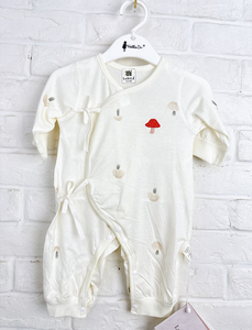 乐比拉婴儿衣服0-3个月夏款超薄超透绑带连体衣和尚服睡衣空调服
