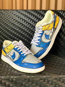 耐克Nike Dunk Low Retro 定制球鞋 二次元线条 鲨鱼导弹低帮板鞋