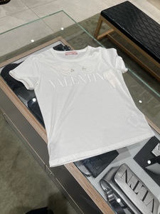英国代购 Valentino/华伦天奴 白色立体花朵字母短袖T恤5