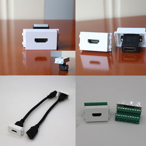 HDMI高清模块2.0免焊接HDMI直头弯头对接延长线面板地插高清模块