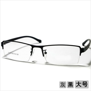 新款合金属半框眼镜框架TR90镜腿大号男商务款配制近视眼镜片128