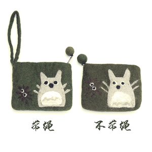 包邮 尼泊尔手工羊毛毡零钱包 硬币包 超萌龙猫Totoro 双面 带绳