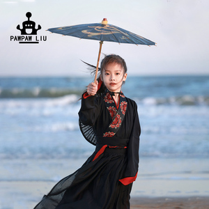 Pawpaw Liu原创设计女童汉服魏无羡cos服儿童仙气汉服飘逸演出服
