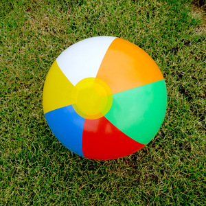 30cm 彩色充气球 儿童戏水球 6彩沙滩玩具球 海滩球