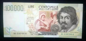 意大利100000里拉1994年P117欧元区钱币 ITALY纸币近新边缘微折