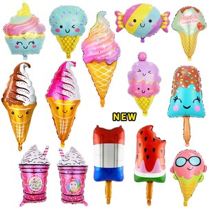 冰淇淋甜筒糖果冰棍气球铝膜气球雪糕造型派对夏天装饰铝箔儿童