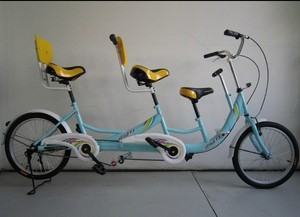 奥威特正品特价24亲子双人车带宝宝座脚踏扶手一家三口旅游自行车