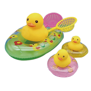 儿童迷你游泳圈婴儿宝宝玩水皮艇戏水小黄鸭漏斗戏水洗澡沐浴玩具