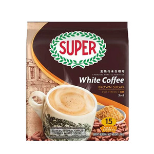 马来西亚原进口super炭烧黄糖白咖啡三合一速溶咖啡冲泡袋装495g