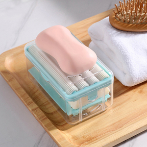 起泡沫肥皂盒节约肥皂头滚轮式免手搓洗衣皂沥水架日式香皂收纳盒