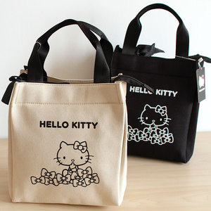 hello kitty蝴蝶结字母手提小拎包饭盒手提包饭盒袋手提袋便当包