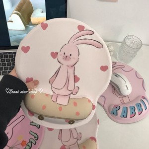 自制款韩国卡通可爱小兔印花鼠标垫办公室学生桌面鼠标防滑垫腕垫