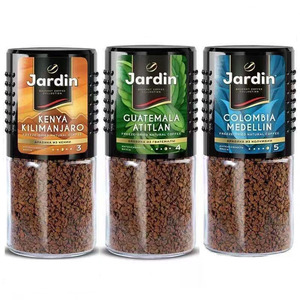 俄罗斯进口咖啡JARDIN纯黑无蔗糖学生成人速溶提神黑咖啡瓶装95g