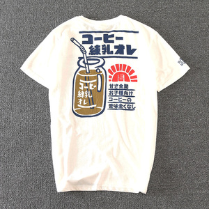 日本系街头潮牌西海岸朋克风后背印花日文男女情侣炼乳短袖T恤
