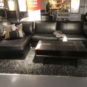 IKEA 奇维 四人沙发哥兰带贵妃椅 真皮沙发 国内宜家代购