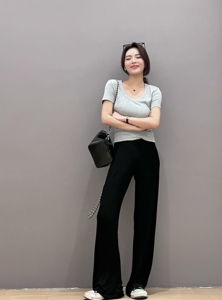 Sister T032505韩国代购“不买后悔系列”藏肉冰感版型全弹休闲裤