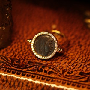 古罗马帝国君士坦丁大帝铜币戒指吊坠项链两用款精品古币首饰珠宝