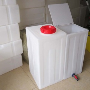 塑料水箱方形加药箱大敞口带翻盖100L耐酸碱加厚储水桶防腐蚀储罐