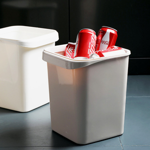 家用客厅卫生间无盖纯色垃圾篓长方形缝隙角落卷边塑料窄高垃圾桶