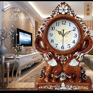 康巴丝时尚静音座钟欧式床头台钟家用电视柜时钟客厅卧室壁挂钟表