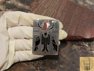 孤品日本80-90年代埃及题材珐琅彩工艺合金底托胸针vintage饰品收