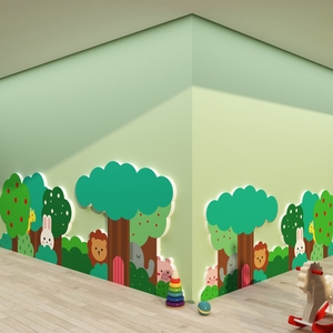 幼儿园环创设主题文化墙面装饰成品踢脚线贴环境布置材料动物森林