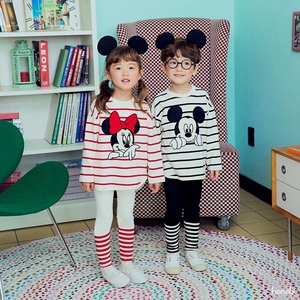 韩国进口童装24春季儿童运动服 男女童卡通米奇休闲套装HanaB175
