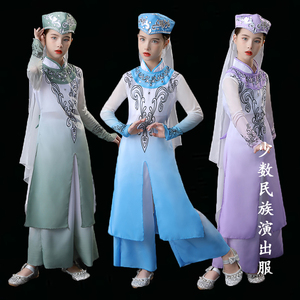 新款儿童回族服饰新疆舞蹈服女表演少数56个民族维吾尔族演出服装