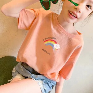 棉 女童纯棉短袖t恤女小孩子儿童衣服中大童夏装学生韩版上衣