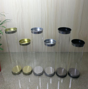 透明圆桶盒铁盖圆管圆罐PVC圆筒塑料圆柱形现货定制厂家直销包邮