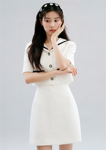 折扣韩国专柜代购ROEM23夏女学院风海军领两件套连衣裙RMOWD25S19