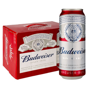 临期清仓Budweiser/百威啤酒整箱经典醇正500ml*12罐装红色熟啤酒