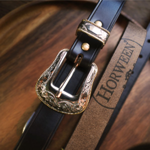 美国霍尔文牛仔骑兵绅士皮带牛皮雕花手工美式西部男女经典款腰带